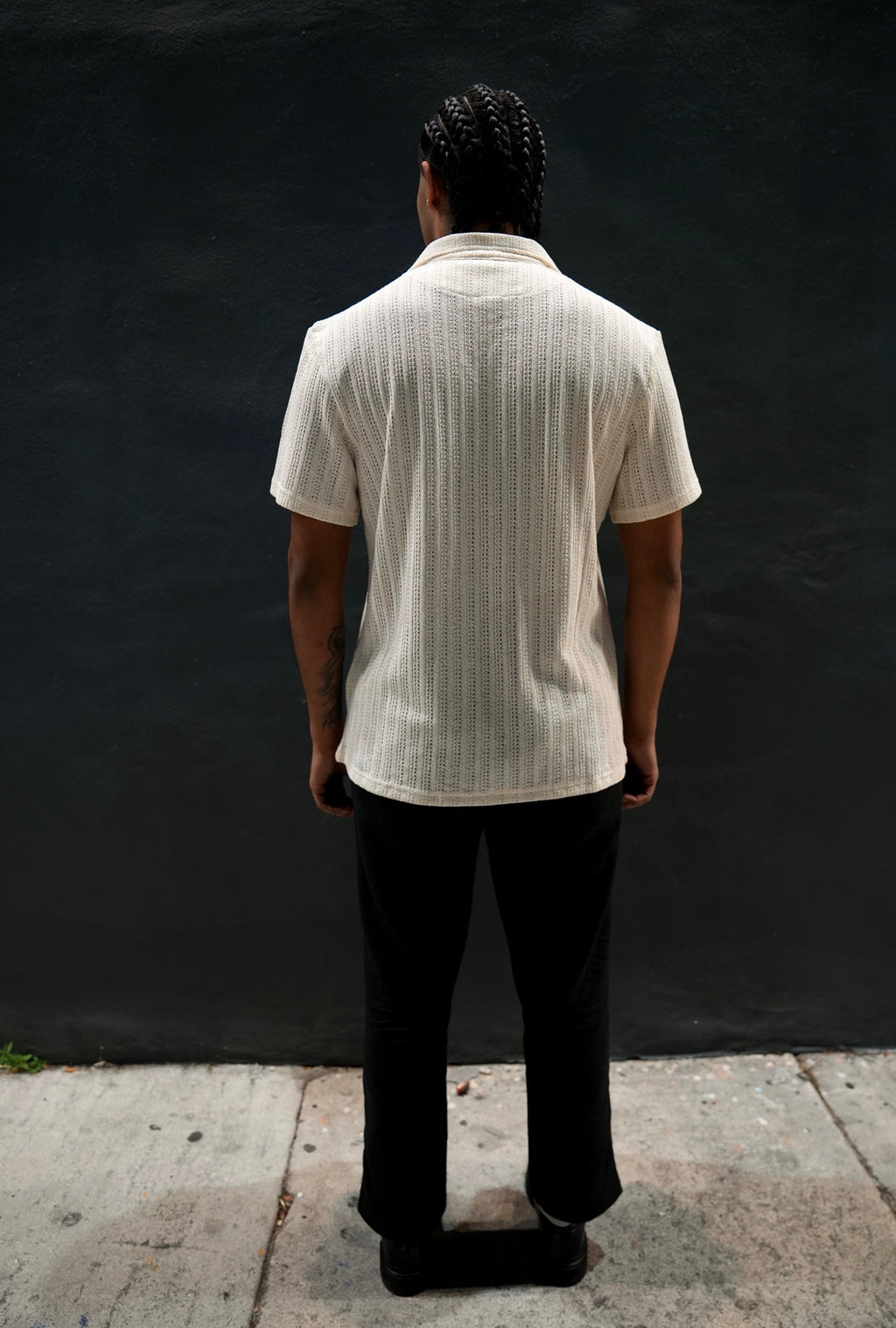 Men’s Textured Ivory Button Down